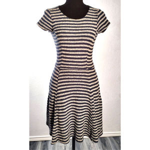 Old Navy Blue and White Striped Fit and Flare Casual Dress, Size Petite XS